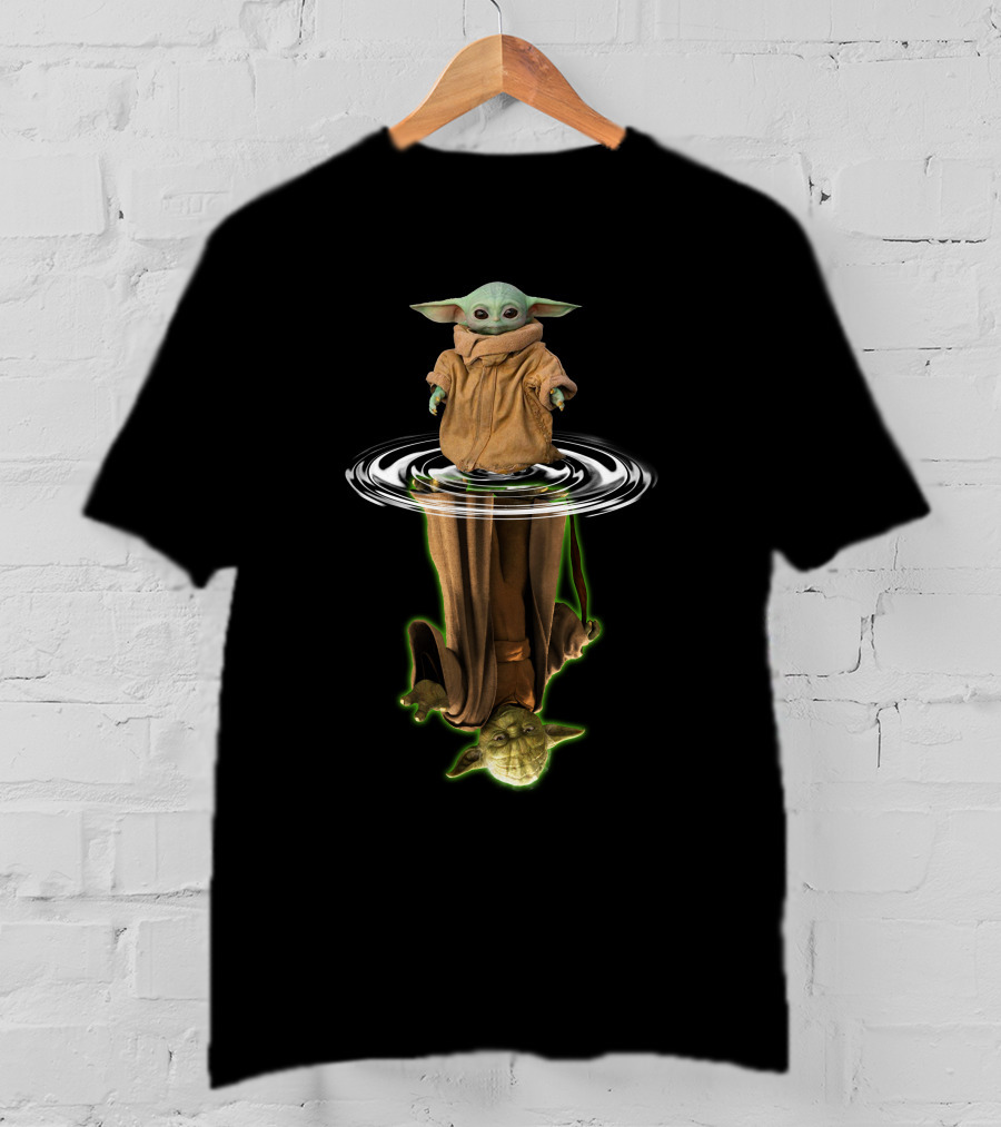 Baby Yoda Mirror Reflection With Yoda T-Shirt