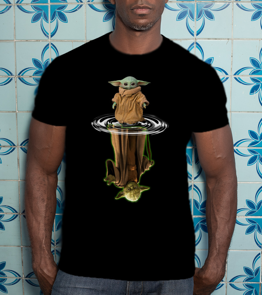 Baby Yoda Mirror Reflection With Yoda T-Shirt