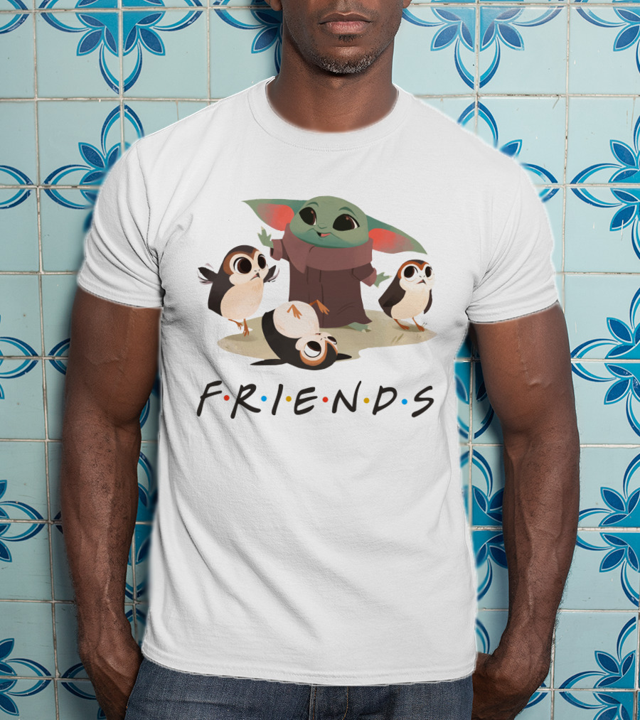 Friends Baby Yoda And Bird Friends T-Shirt
