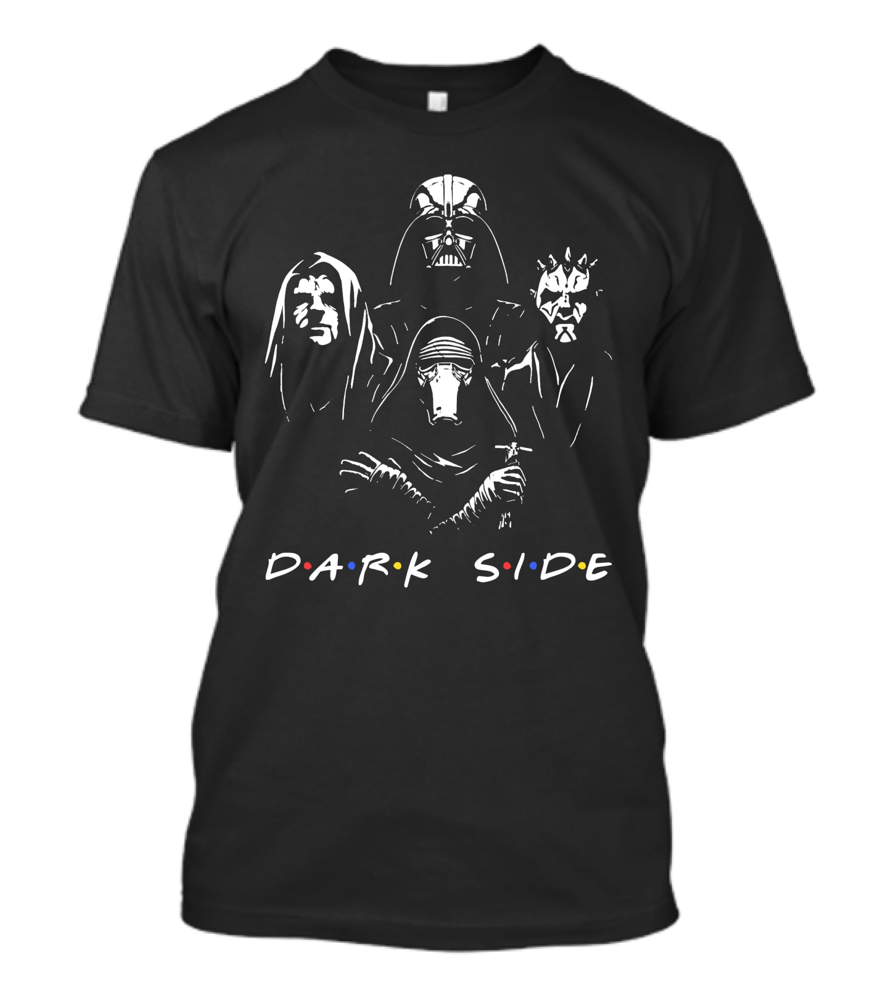 Dark Side Star Wars Friends Iconic Character Mashup T-Shirt