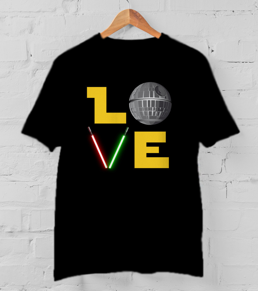 LOVE Star Wars Lightsabers Death Star T-Shirt