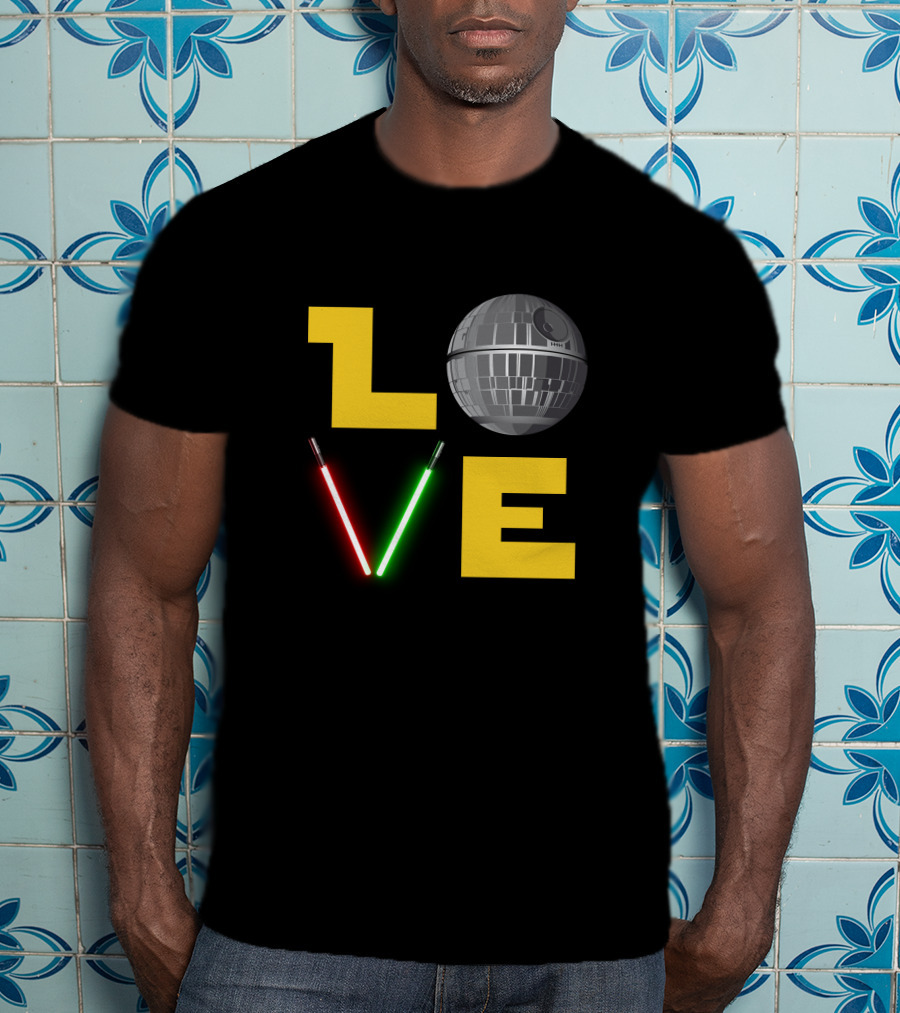 LOVE Star Wars Lightsabers Death Star T-Shirt