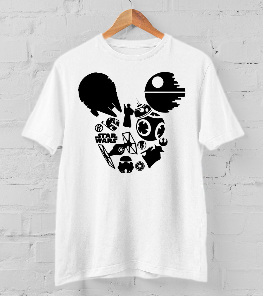 Star Wars Icons Millennium Falcon Death Star BB-8 T-Shirt