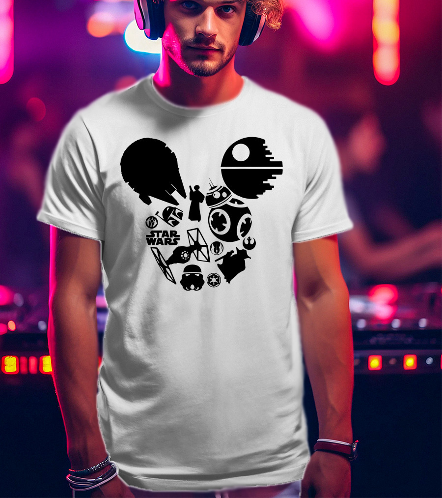 Star Wars Icons Millennium Falcon Death Star BB-8 T-Shirt