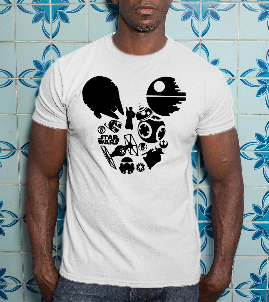 Star Wars Icons Millennium Falcon Death Star BB-8 T-Shirt