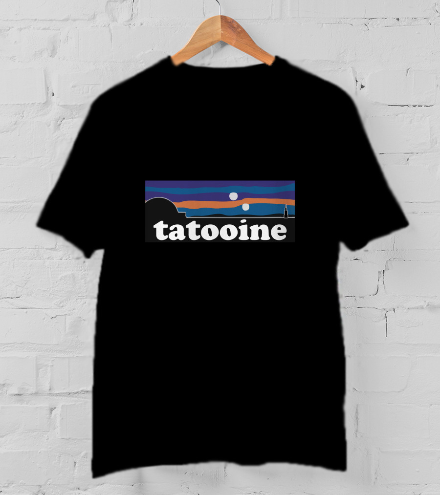 Tatooine Desert Sunset With Twin Moons Scene T-Shirt
