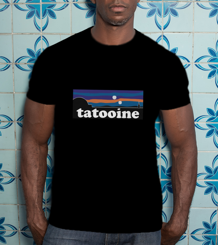 Tatooine Desert Sunset With Twin Moons Scene T-Shirt