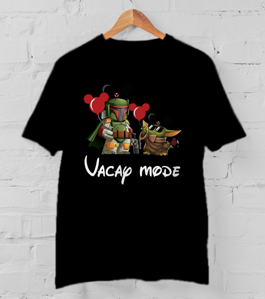 Vacay Mode Yoda Boba Fett Mickey Balloons T-Shirt
