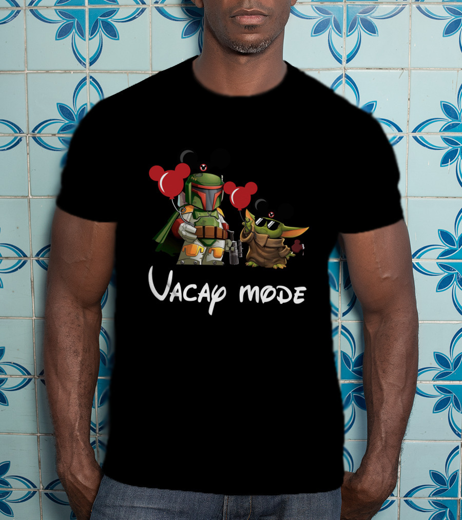 Vacay Mode Yoda Boba Fett Mickey Balloons T-Shirt