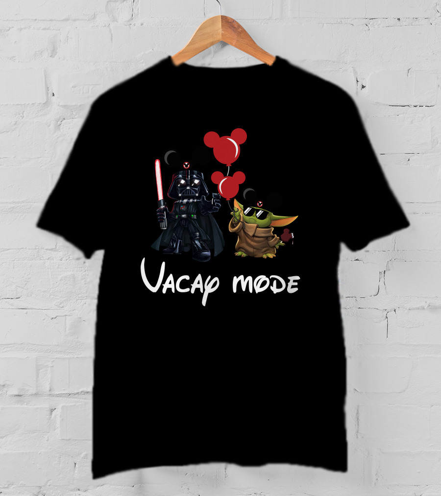 Vacay Mode Darth Vader Yoda Mickey Ears Balloons T-Shirt