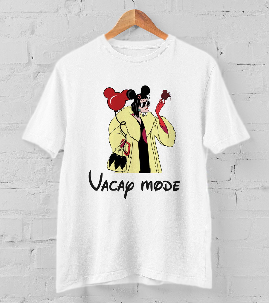 Cruella De Vil Vacay Mode Mickey Ears Balloon Ice Cream T-Shirt
