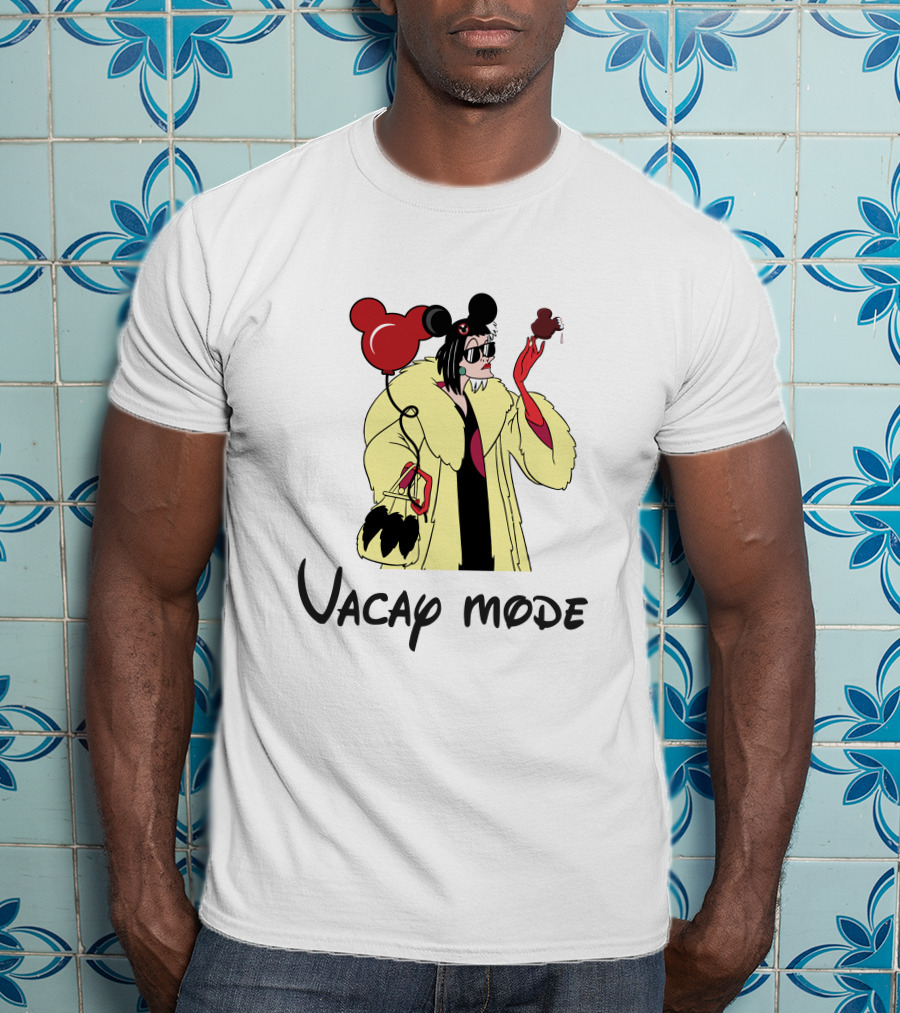 Cruella De Vil Vacay Mode Mickey Ears Balloon Ice Cream T-Shirt