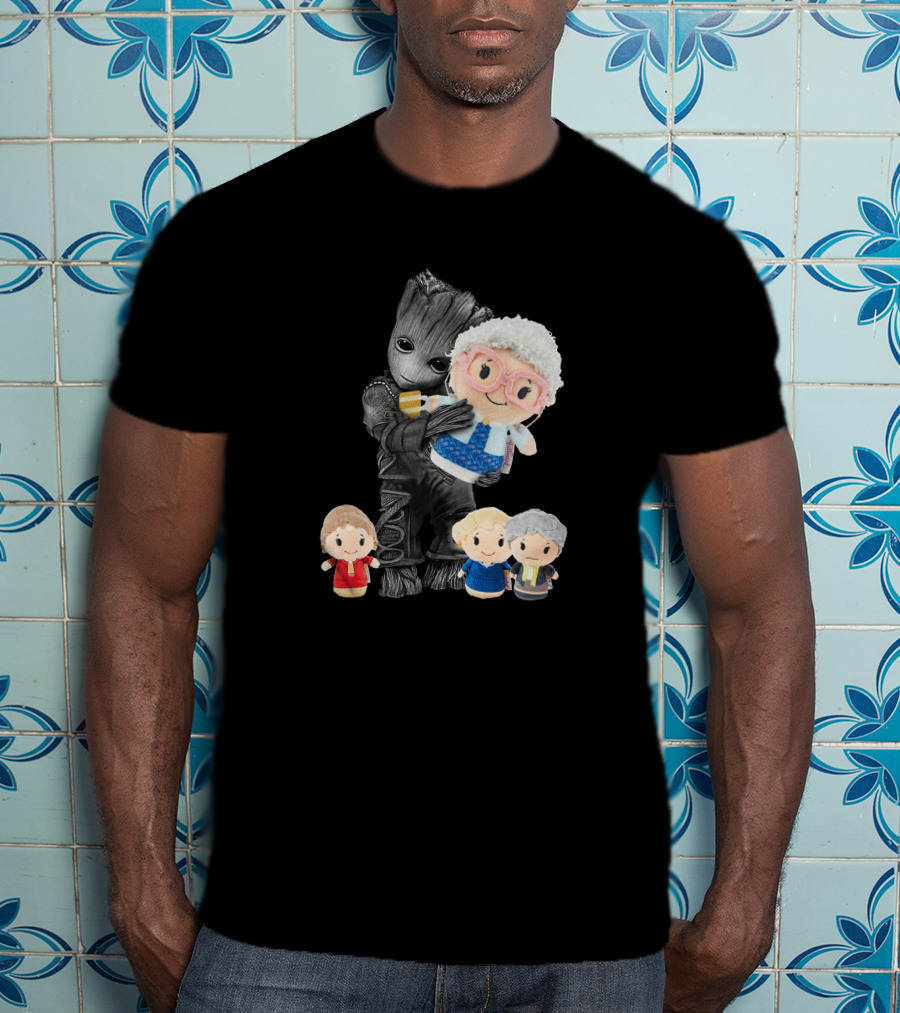 Groot Hugging Golden Girls Characters Plush Toy Collection T-Shirt