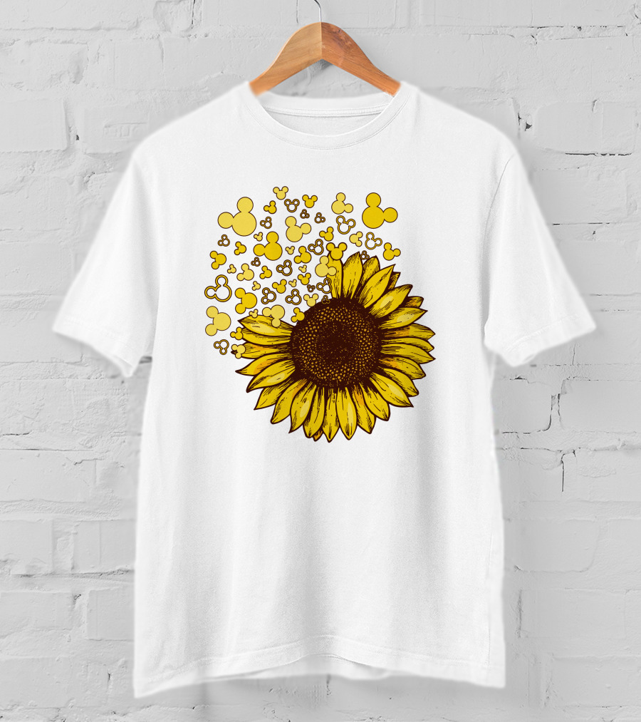 Mickey Sunflower Iconic Blooms With Classic Ears T-Shirt