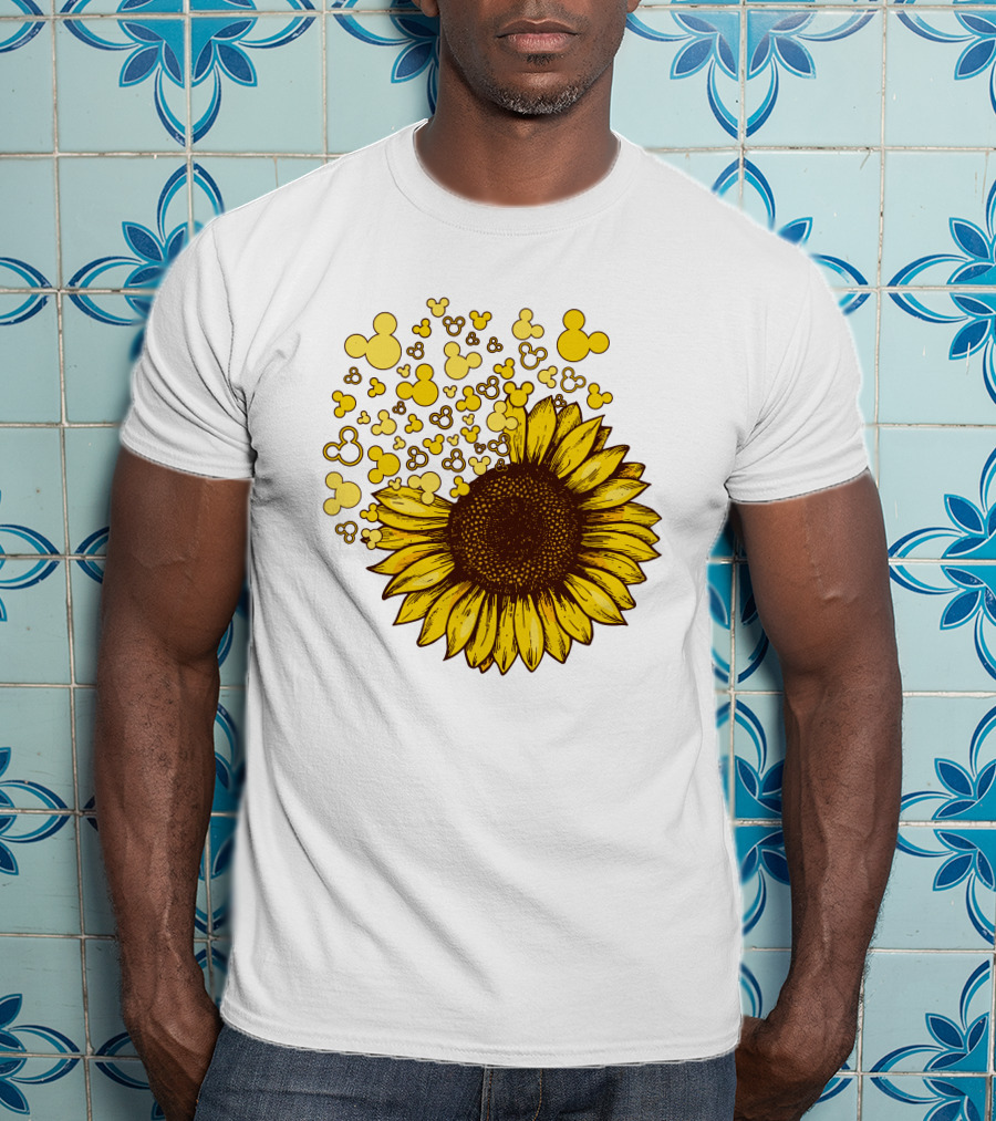 Mickey Sunflower Iconic Blooms With Classic Ears T-Shirt
