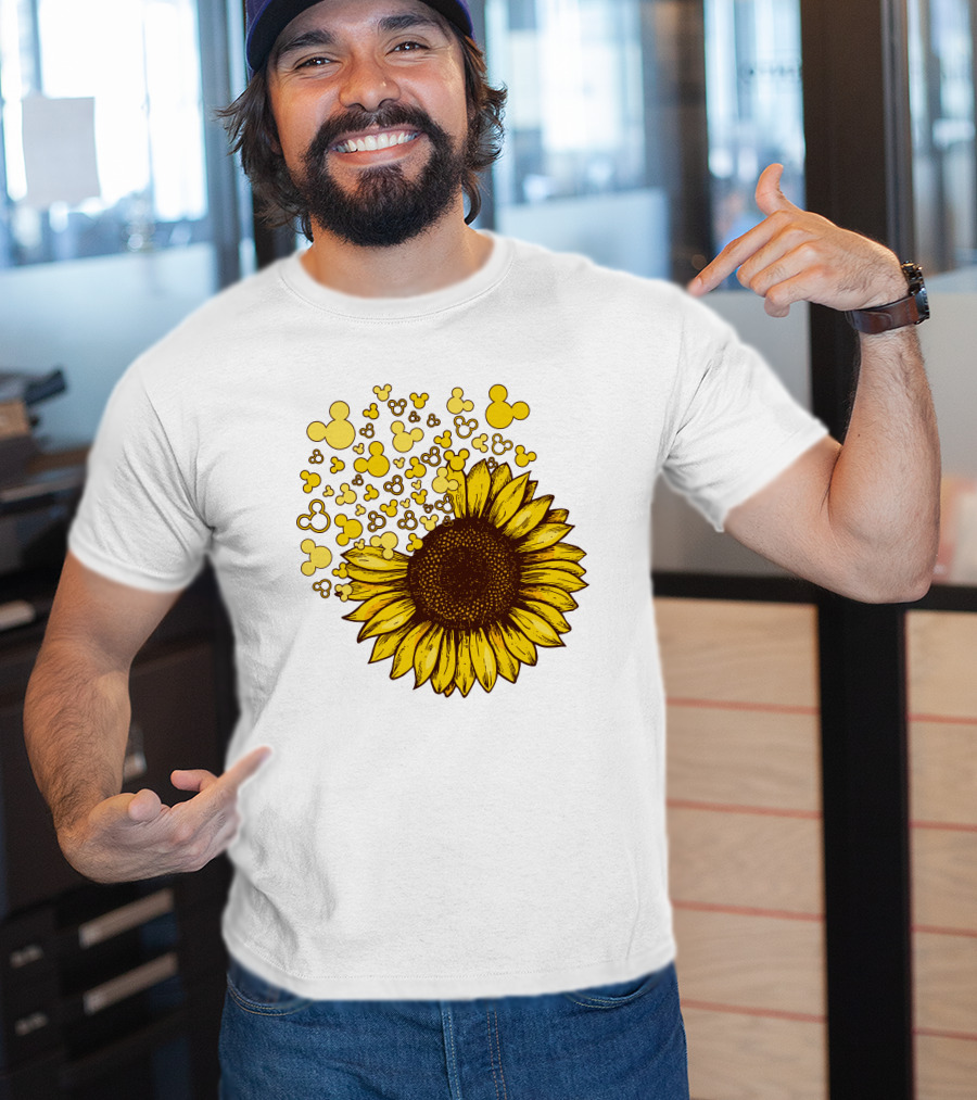 Mickey Sunflower Iconic Blooms With Classic Ears T-Shirt