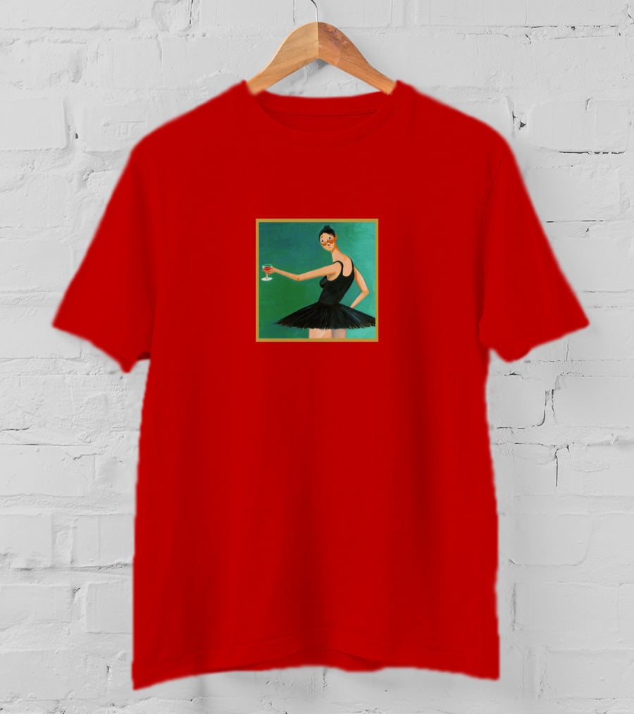 Black Swan With Wine Glass T-Shirt