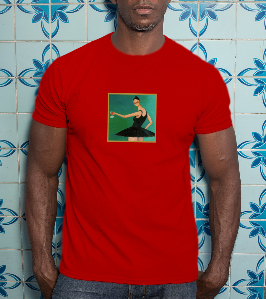 Black Swan With Wine Glass T-Shirt