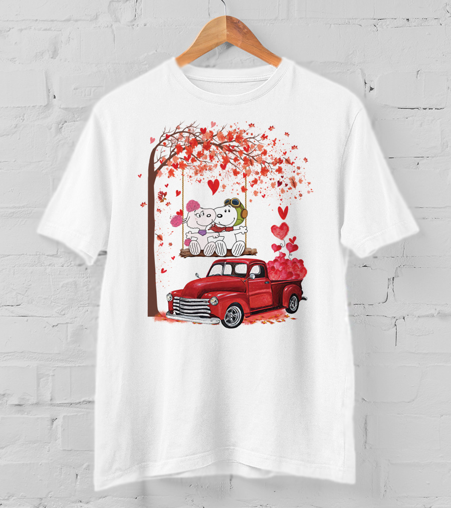 SNP Love Heart Tree Swing Red Truck Romance T-Shirt