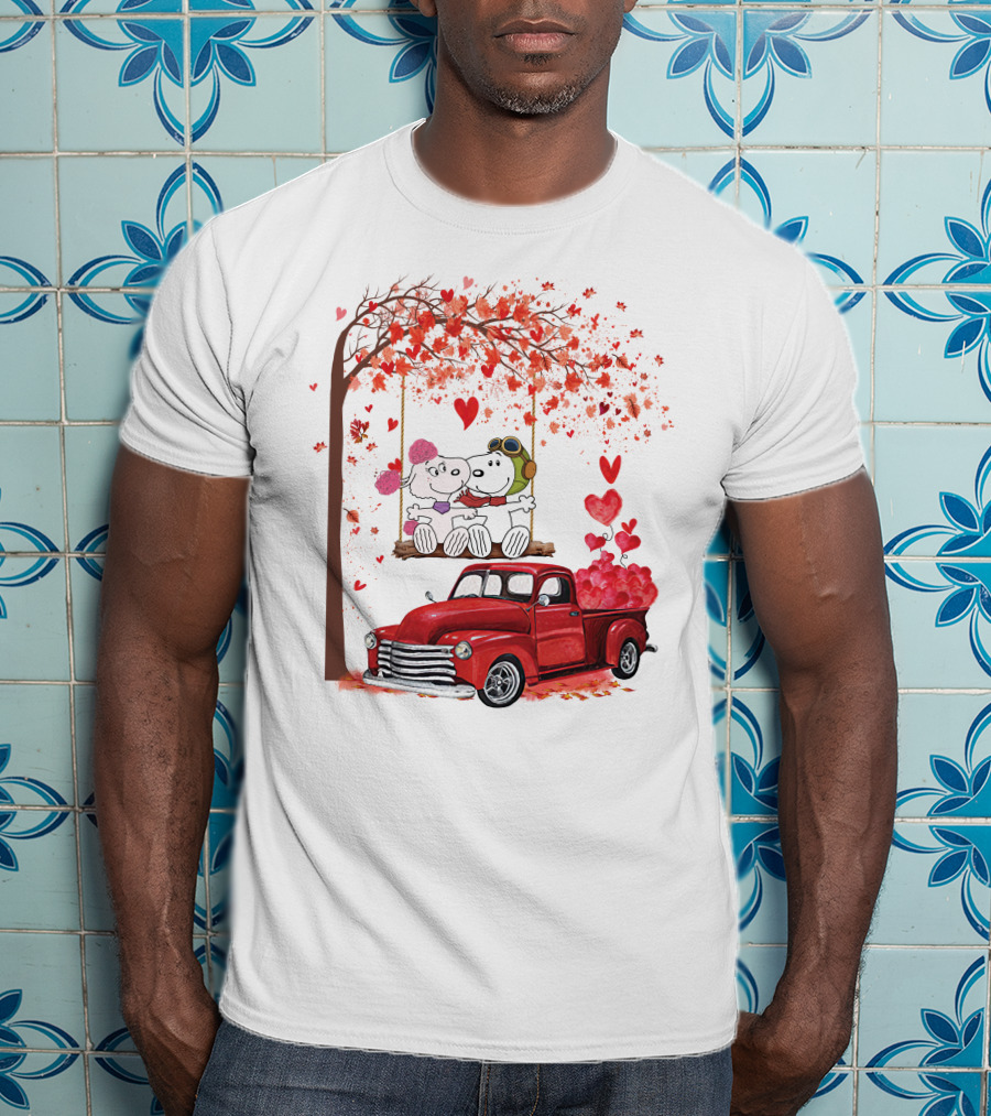 SNP Love Heart Tree Swing Red Truck Romance T-Shirt