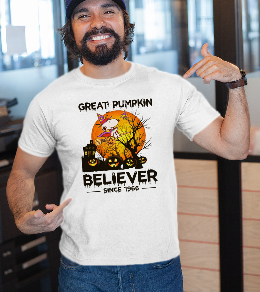 Great Pumpkin Believer Since 1966 Snoopy Halloween Scene T-Shirt