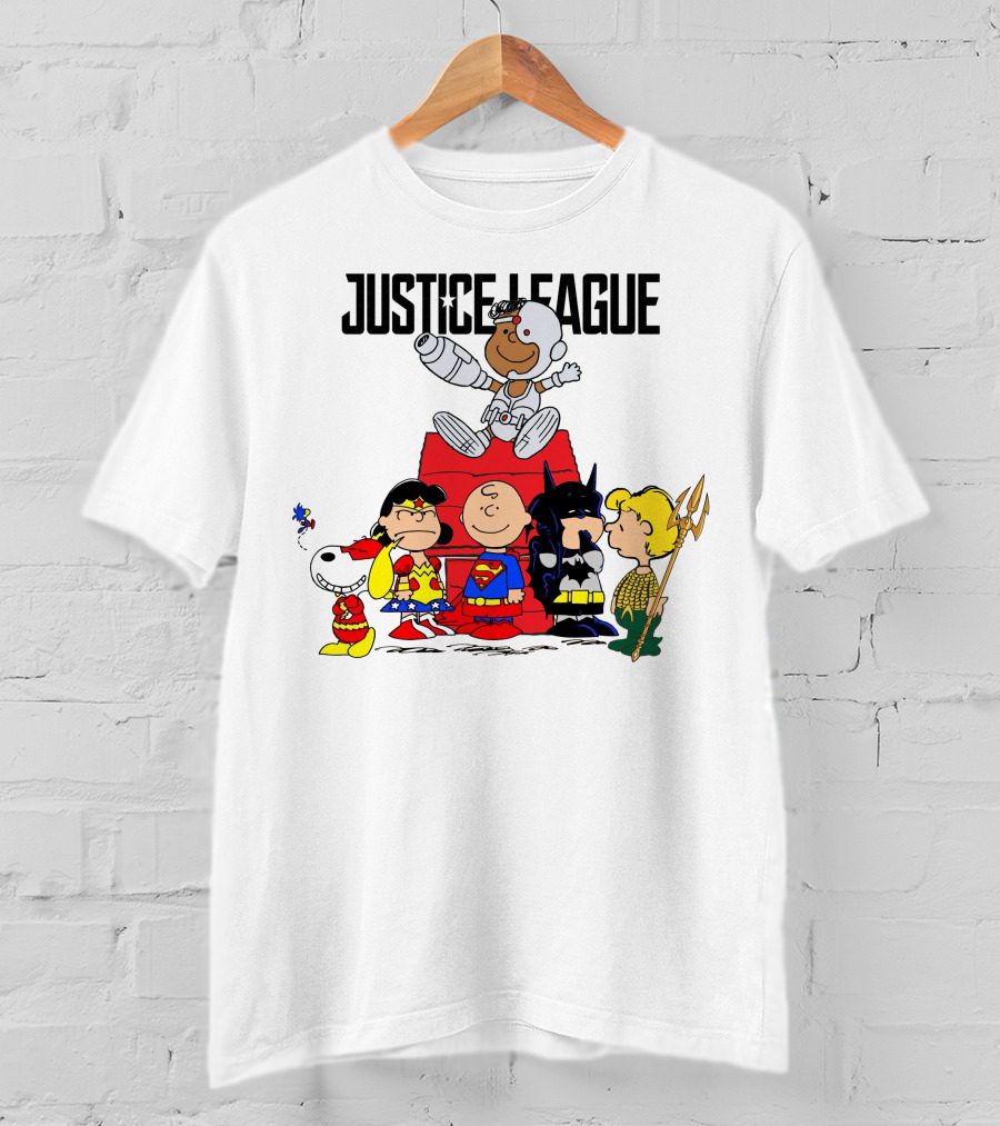 Justice League Peanuts Crossover Charlie Brown Superheroes T-Shirt