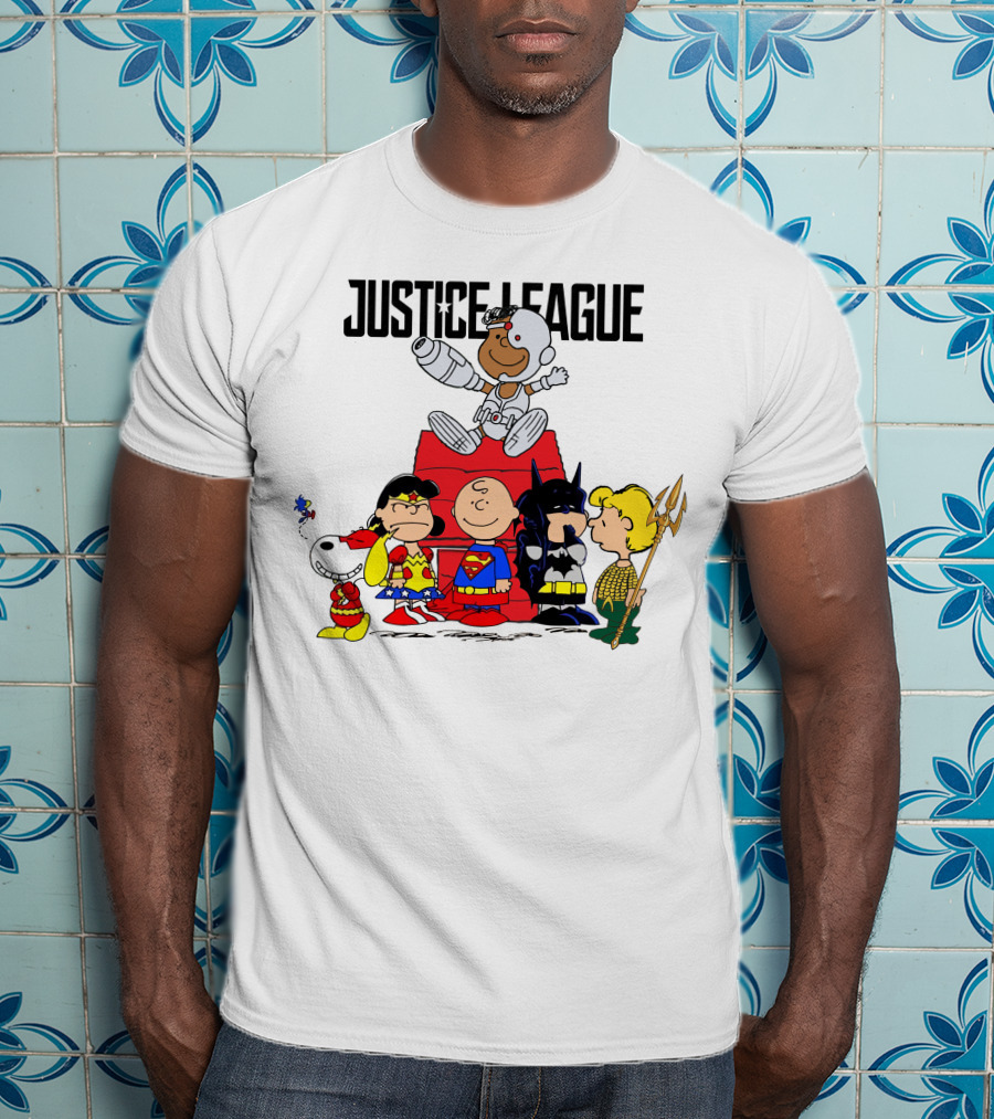 Justice League Peanuts Crossover Charlie Brown Superheroes T-Shirt