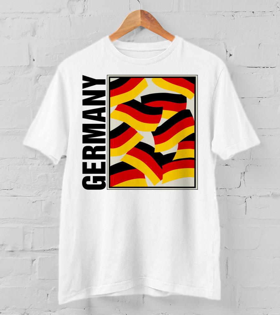 Germany Bold Black Text With Vibrant Flag T-Shirt