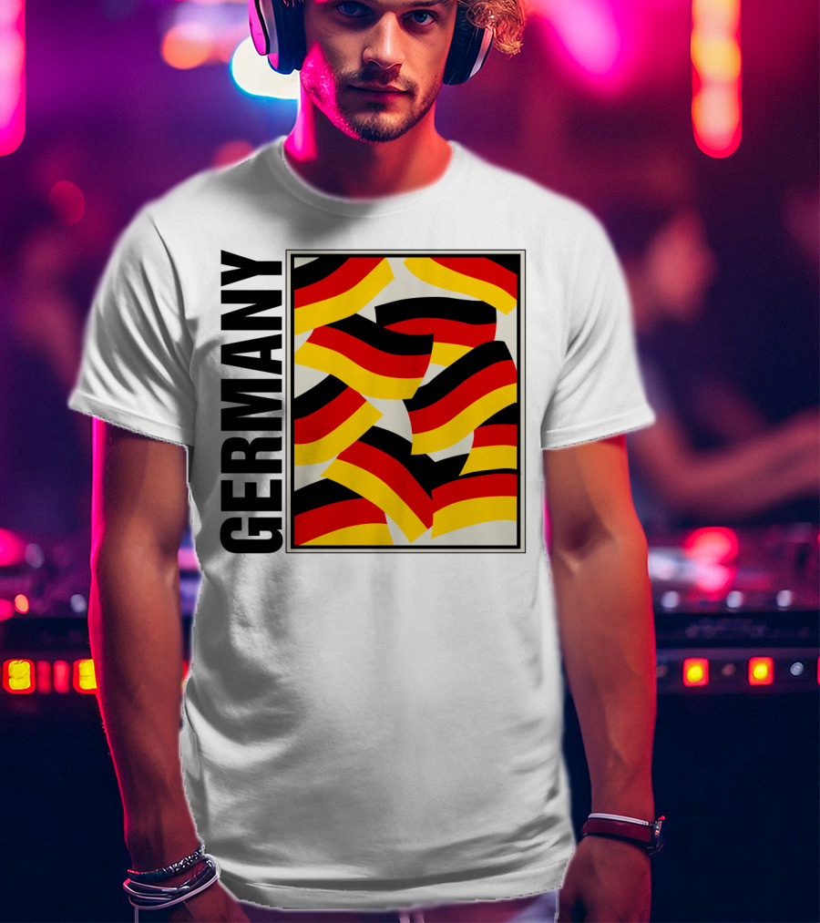 Germany Bold Black Text With Vibrant Flag T-Shirt