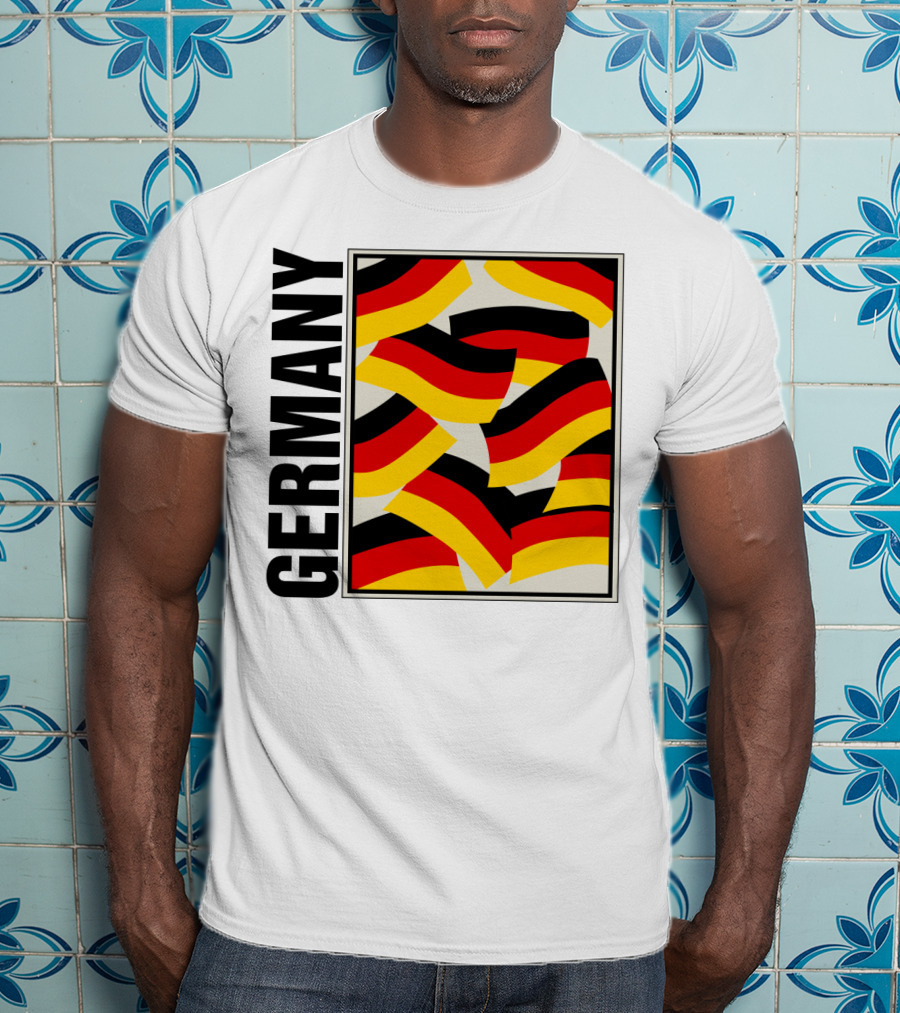 Germany Bold Black Text With Vibrant Flag T-Shirt