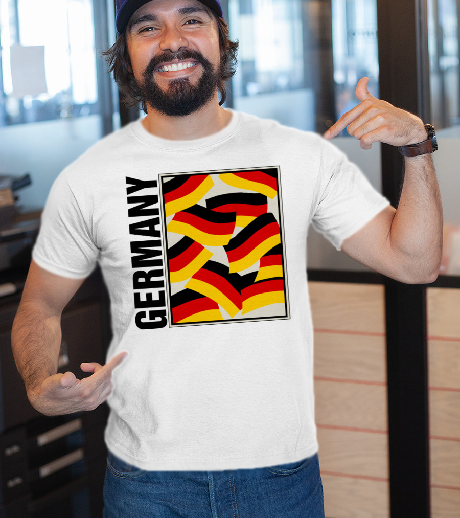 Germany Bold Black Text With Vibrant Flag T-Shirt