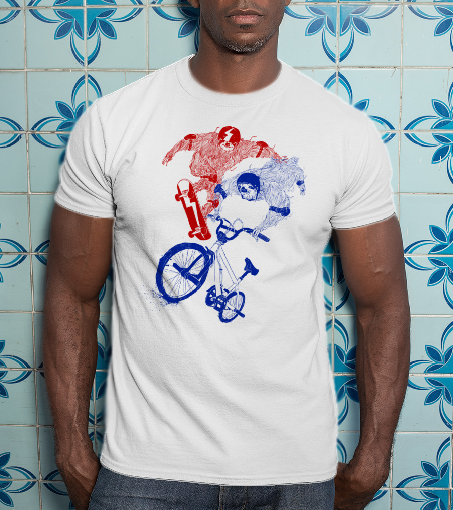 Sloth Air Extreme Skateboarding And BMX Action T-Shirt