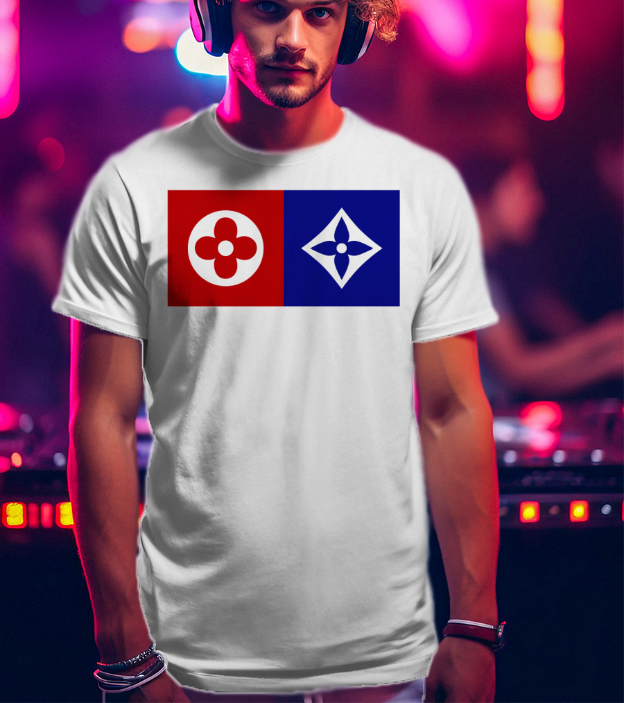 Best Dual Icon Flower Emblems T-Shirt