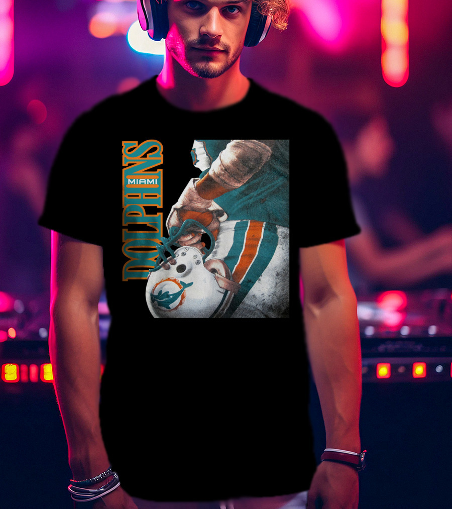 Miami Dolphins Football Helmet T-Shirt