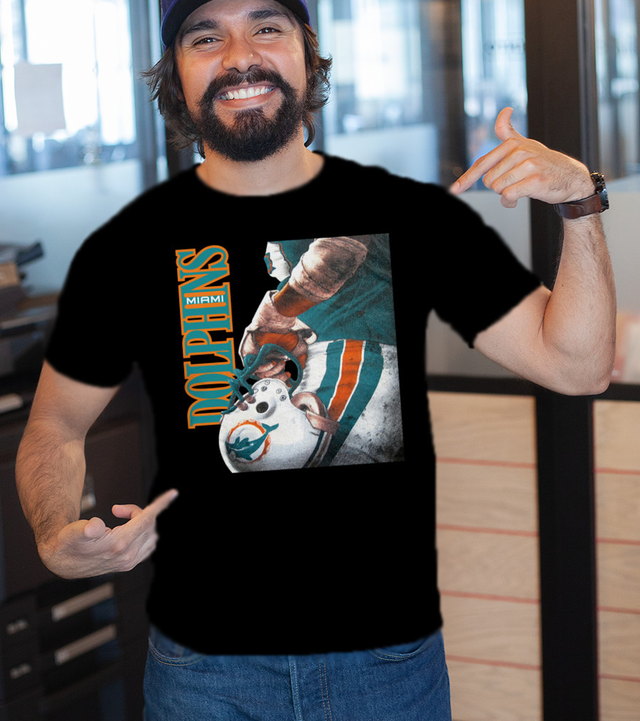 Miami Dolphins Football Helmet T-Shirt