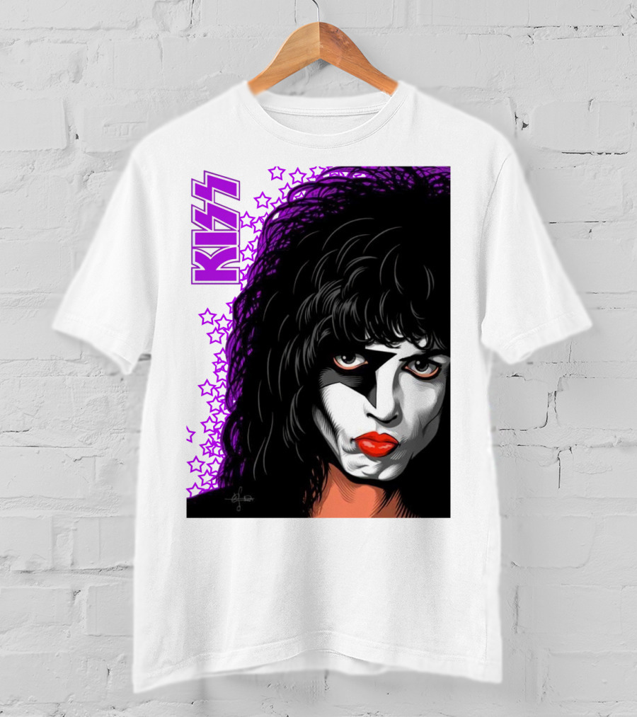 KISS Paul Stanley Starchild Icon With Purple Stars T-Shirt