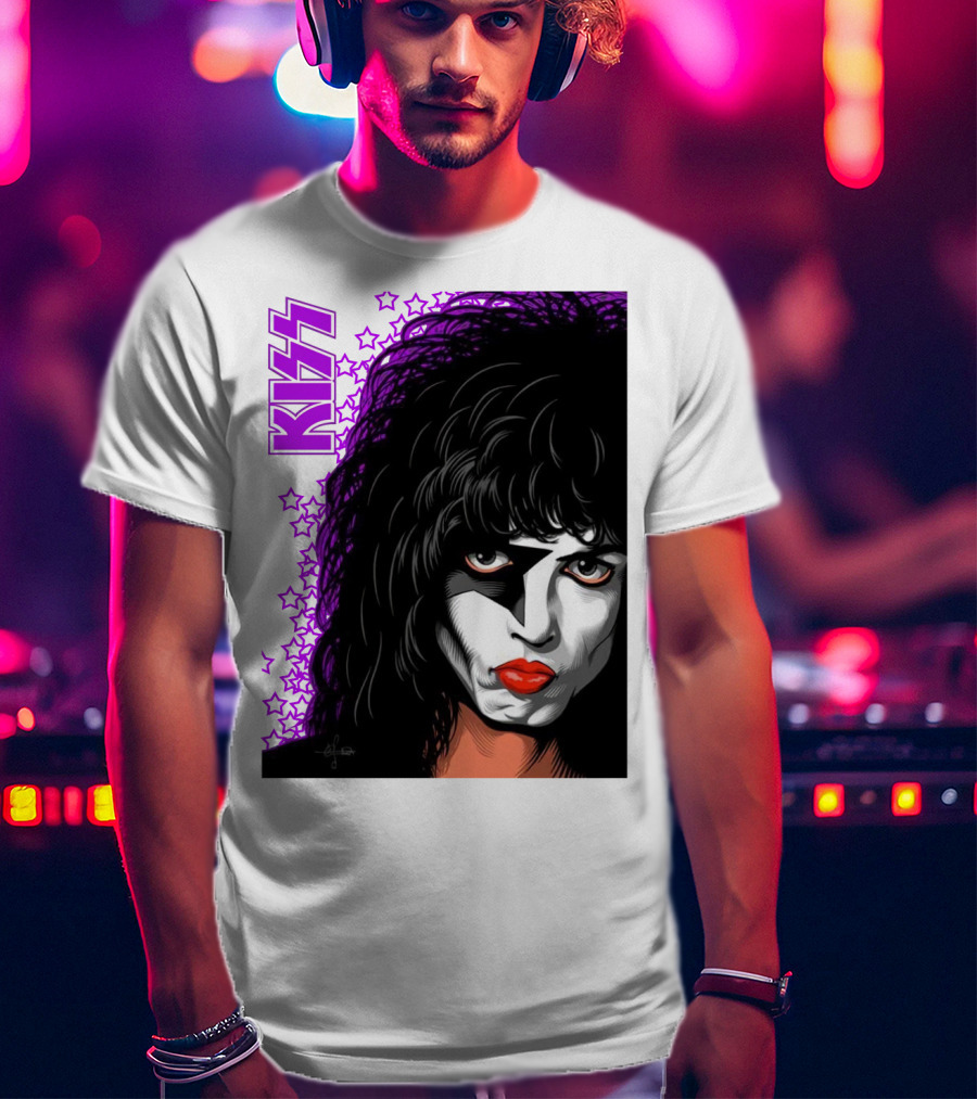 KISS Paul Stanley Starchild Icon With Purple Stars T-Shirt