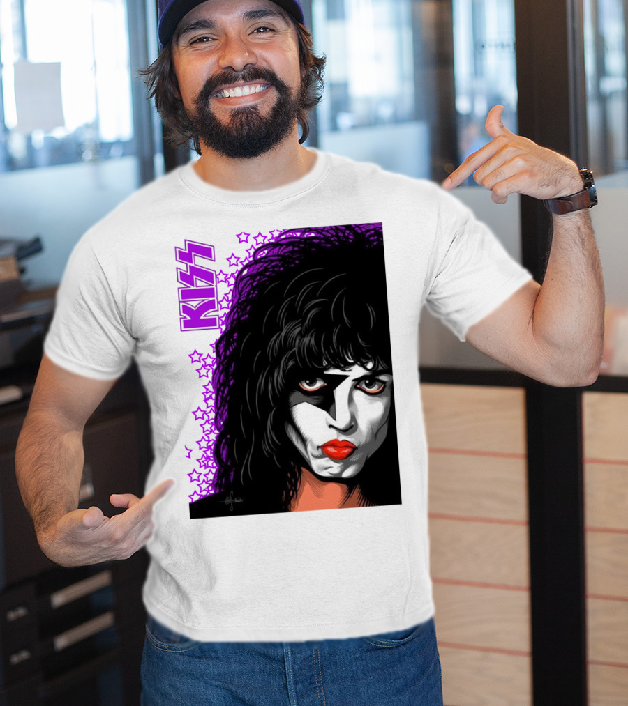 KISS Paul Stanley Starchild Icon With Purple Stars T-Shirt