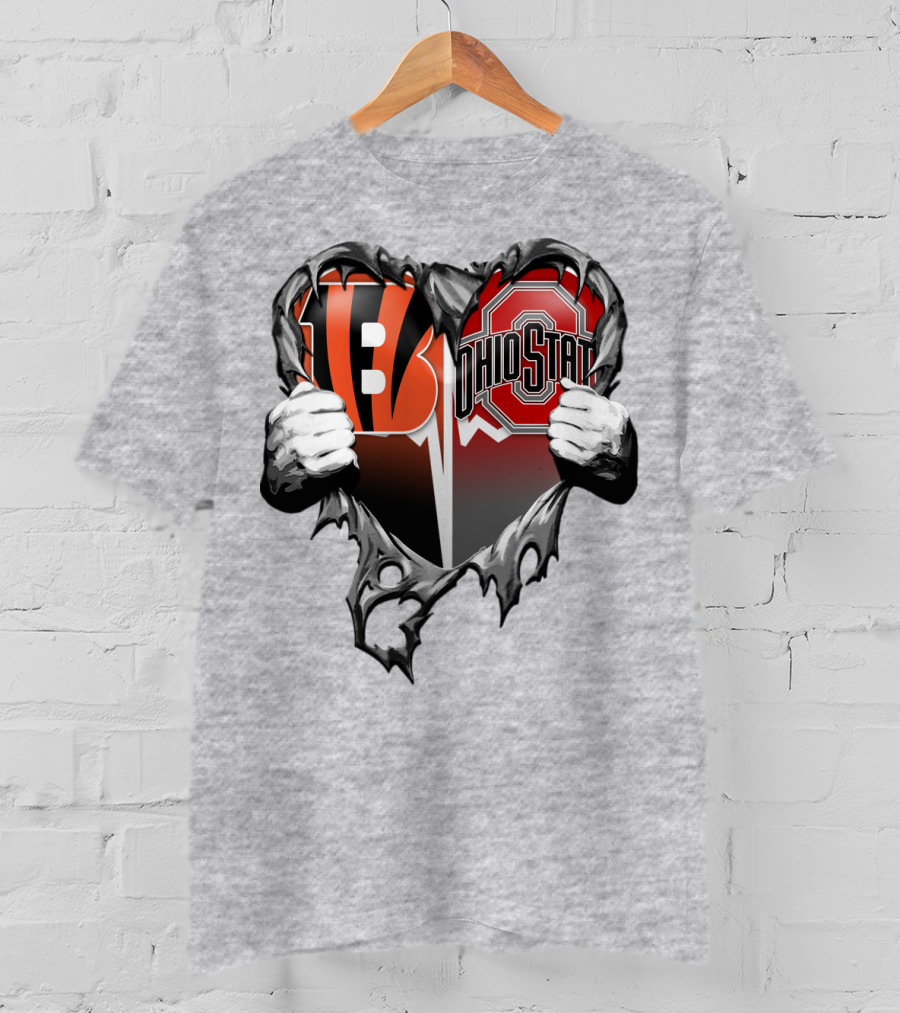 Bengals Ohio State Heart Rip Through T-Shirt