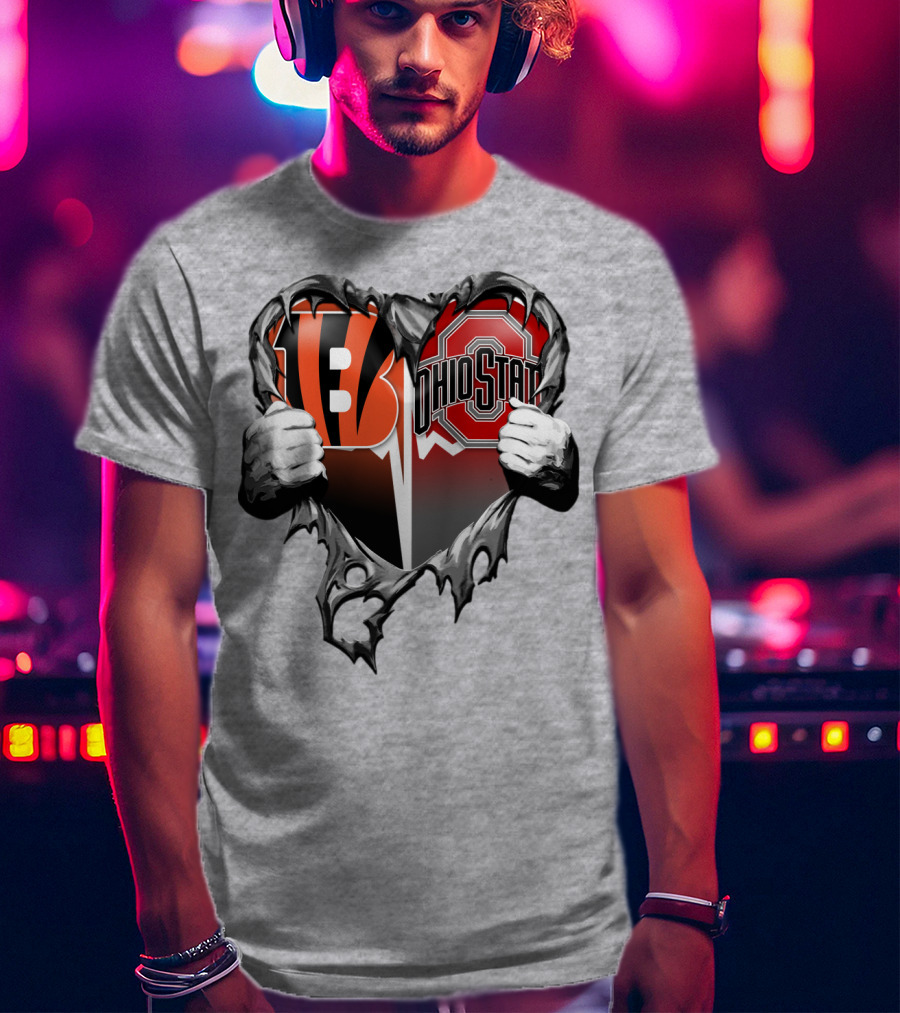 Bengals Ohio State Heart Rip Through T-Shirt