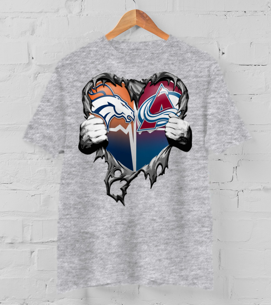 Broncos Avalanche Rip Heart T-Shirt