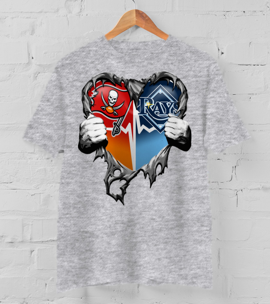 Tampa Bay Buccaneers Rays Heart T-Shirt