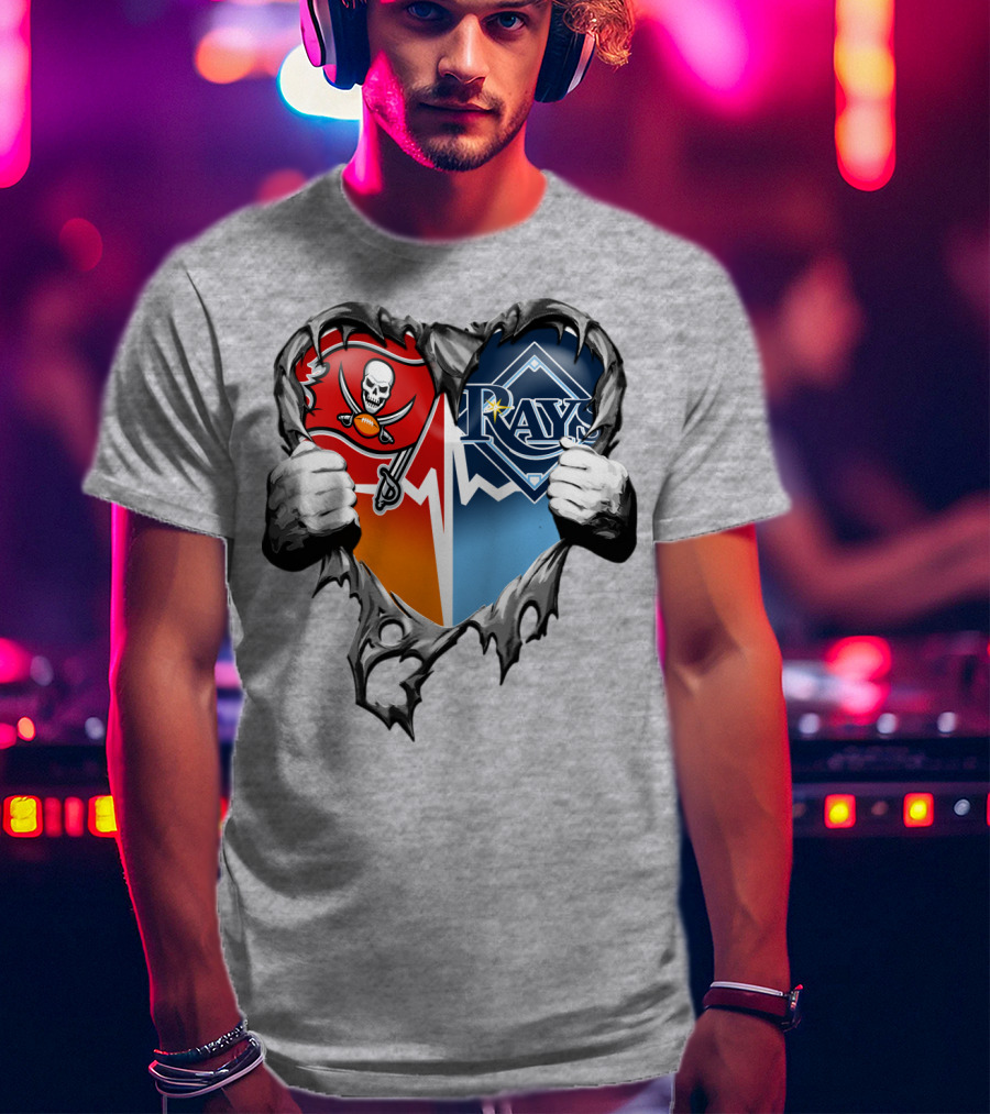 Tampa Bay Buccaneers Rays Heart T-Shirt