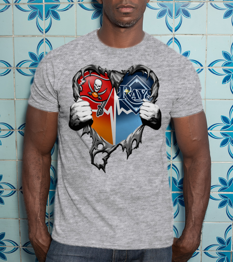 Tampa Bay Buccaneers Rays Heart T-Shirt