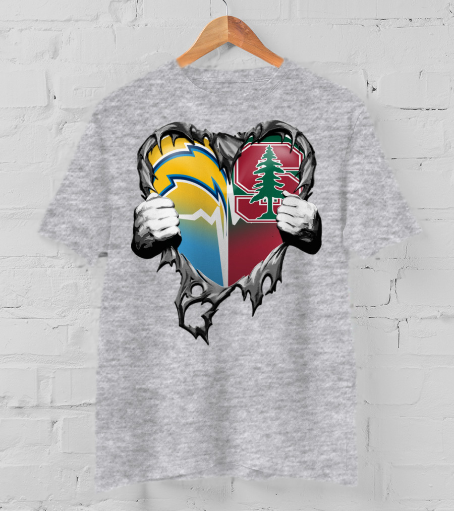 Los Angeles Chargers Stanford Tree Heart T-Shirt