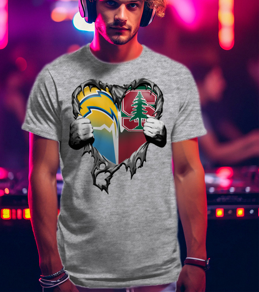 Los Angeles Chargers Stanford Tree Heart T-Shirt