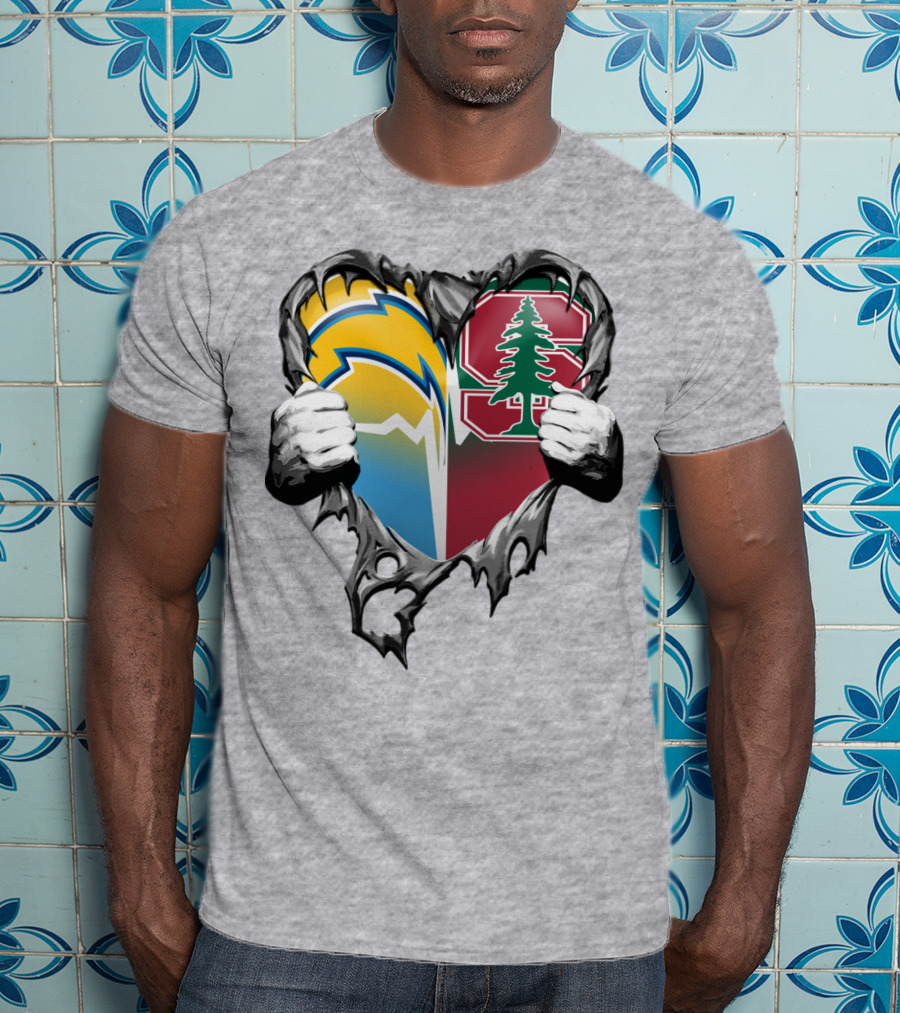 Los Angeles Chargers Stanford Tree Heart T-Shirt