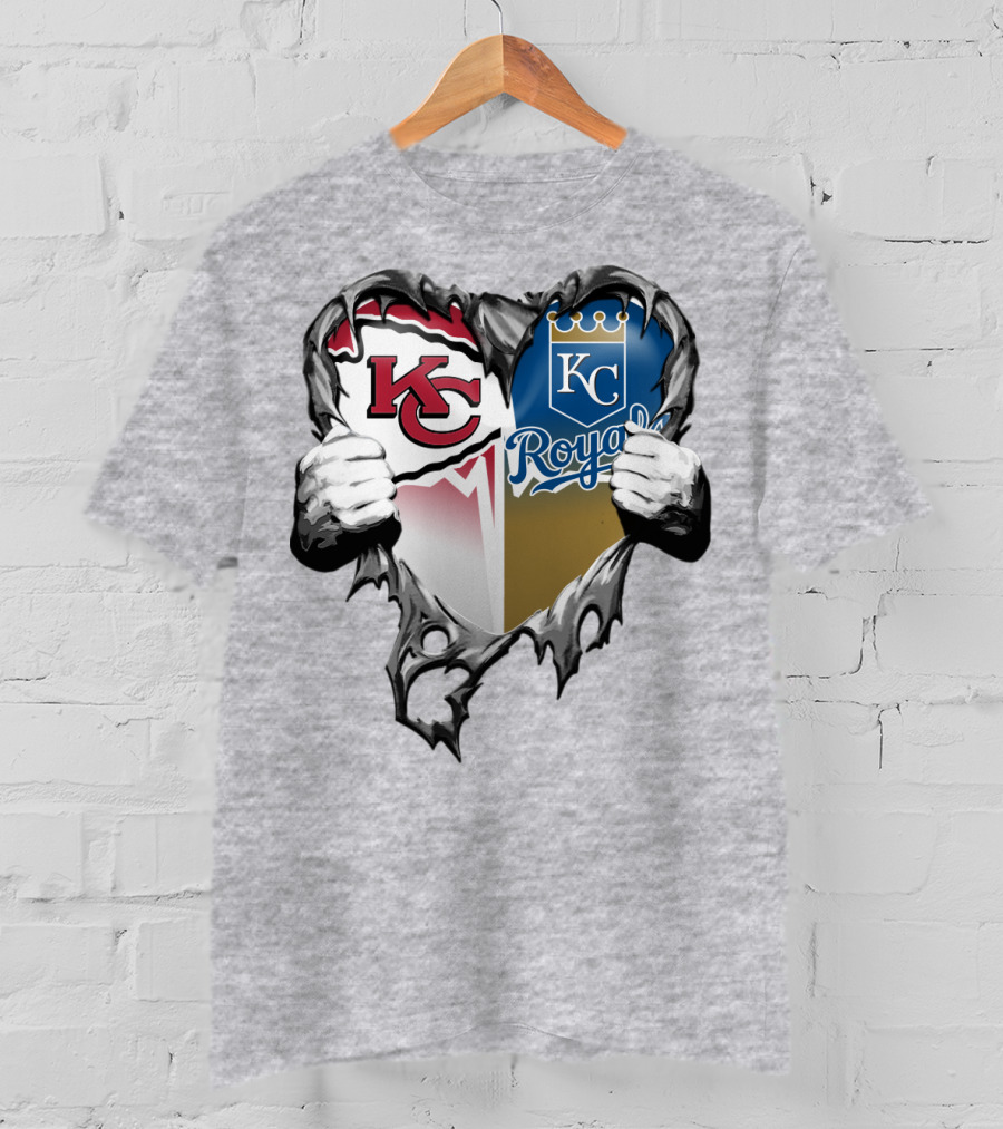 Kc Chiefs And Kc Royals Heart T-Shirt