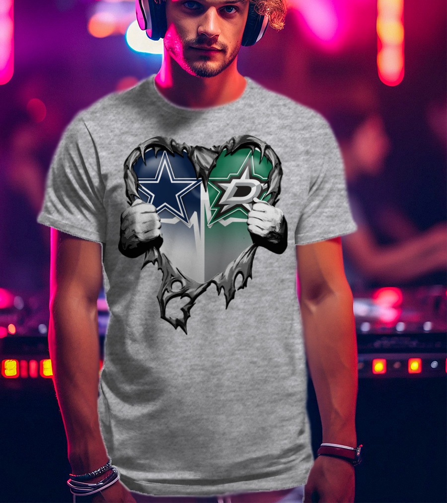 Dallas Cowboys Star Dallas Stars Logo Heart Hands Xatt044 T-Shirt