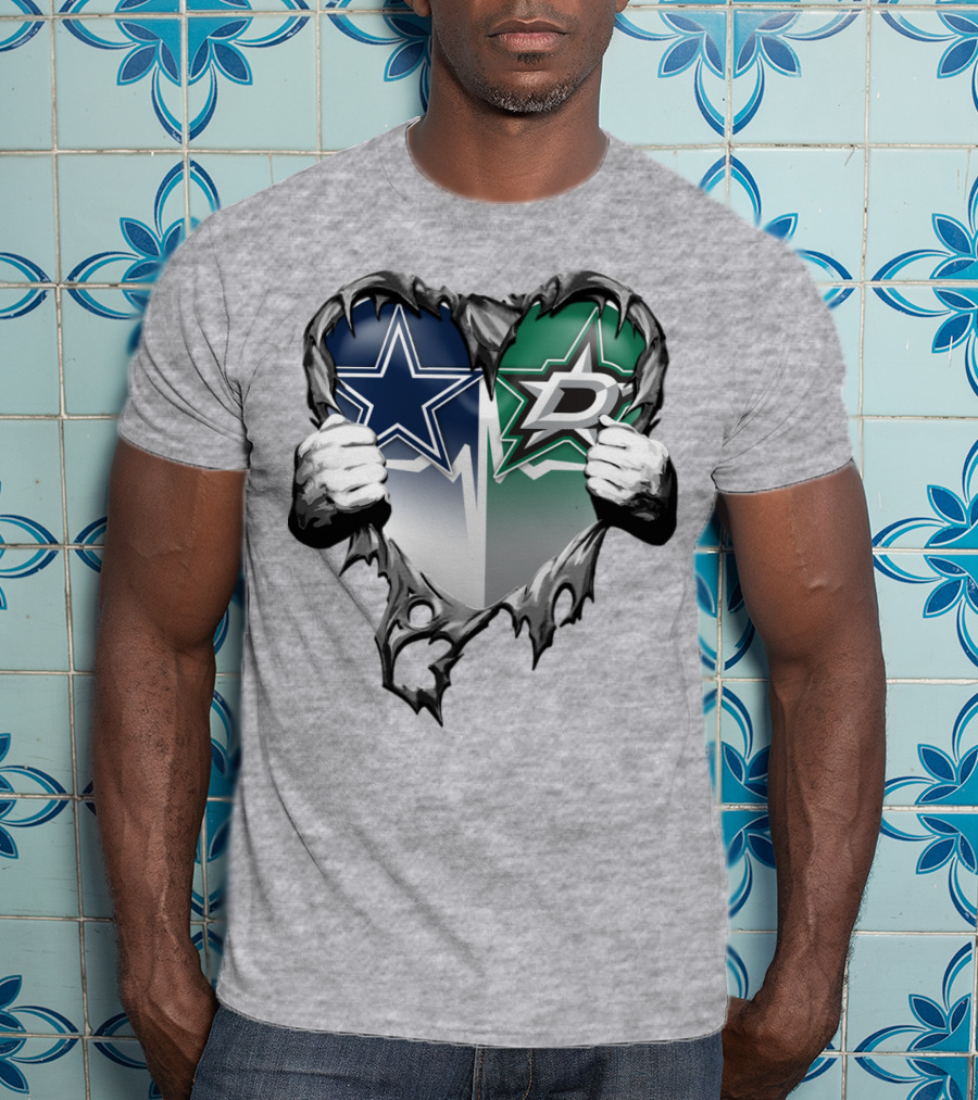 Dallas Cowboys Star Dallas Stars Logo Heart Hands Xatt044 T-Shirt